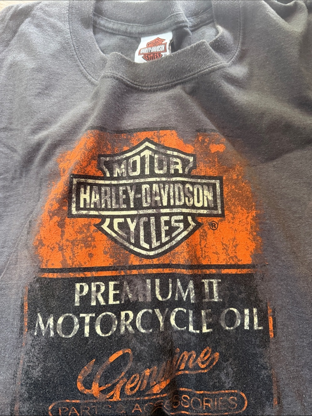 Harley-Davidson grey Long Sleeve Flame Logo Tee with Sleeve Graphics